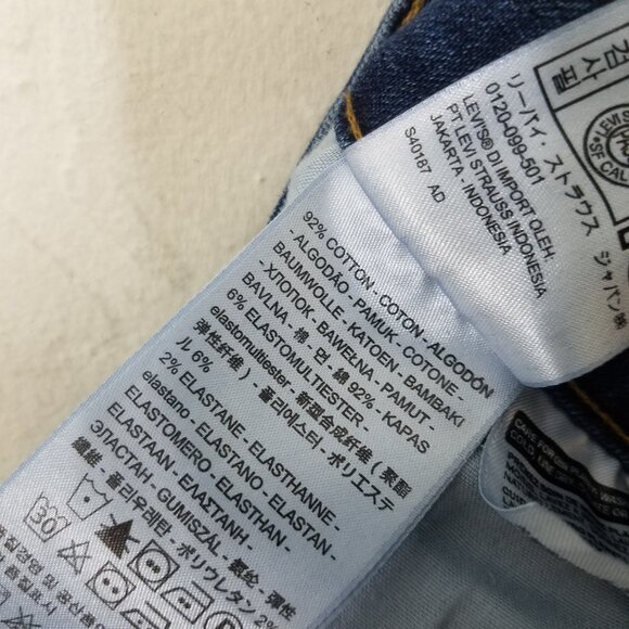 Levi's 711 Skinny Stretch Distressed Jeans Blue Size 28 - Picture 6 of 6